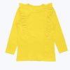 Блуза с къдри за момиче, звънливо жълт, 2 - 12 години, Zinc