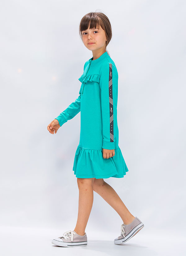 Спортна рокля с къдри, момиче, мента, 2 - 12 години, Zinc - 2