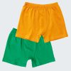 Комплект от 2 чифта боксерки в цвят хардал и бг зелен, бельо за деца, 7 - 12 години, Zinc