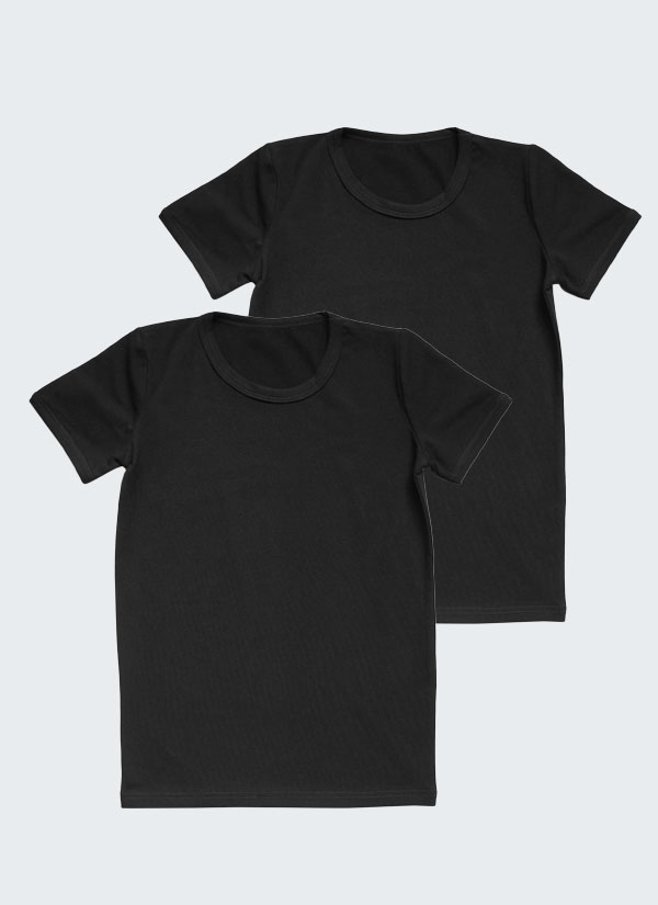 Комплект от 2 тениски в черен цвят, бельо за деца, 7 - 12 години, Zinc