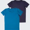 Комплект от 2 тениски в тъмен петрол и тъмно син, бельо за деца, 7 - 12 години, Zinc