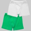 Комплект от 2 чифта боксерки от рипс в бял и зелен цвят, бельо за деца, 2 - 6 години, Zinc