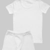 Комплект от тениска и боксерки от рипс в бял цвят, бельо за деца, 2 - 6 години, Zinc