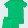Комплект от тениска и боксерки от рипс в зелен цвят, бельо за деца, 2 - 6 години, Zinc