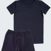 Комплект от тениска и боксерки в тъмно син цвят, бельо за деца, 7 - 12 години, Zinc