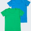 Комплект от 2 тениски от рипс в зелен и син цвят, бельо за деца, 2 - 6 години, Zinc