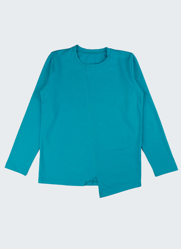Блуза с дълъг ръкав "Модернист" в цвят тъмен петрол, деца, 2 - 12 години, Zinc