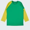 Блуза с цветни асиметрични ръкави, бг зелен + горчица, деца, 2 - 12 години, Zinc