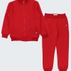 Комплект от дебел ватиран плат, червен, деца, 2 - 12 години, Zinc