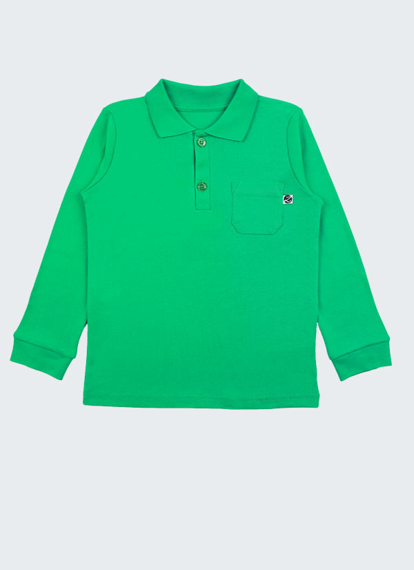 Риза с дълъг ръкав и джоб с маншети и копче за декорация на ръкава в зелен цвят, Момчета 2 - 6 години, Zinc