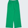Широк панталон с набран колан и италиански джобове в цвят бг зелен, Момичета 2 - 12 години, Zinc