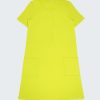 Удобна рокля за кърмачки е изчистен модел с два външни странични джоба и закопчаване с тик-так копчета на деколтето в ярко жълт цвят, Мама и бебе, Zinc