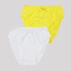 Бикини с панделка - комплект от 2 бр. с ластик на талията и малка панделка в лимонено жълт цвят + бял, Момичета 2 - 12 години, Zinc