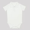 Бяло боди с якичка с къс ръкав е модел тип риза с яка и тик-так копчета на шлица в бял цвят, Бебе момче 06 - 18 месеца, Zinc