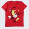 Тениска "Креативният ум няма лимит" е класическа тениска в червен цвят с принт, Момчета 2 - 12 години, Zinc