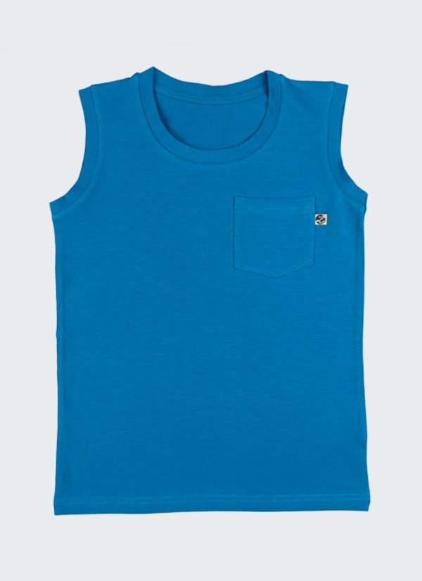 Тениска без ръкави с джоб, тип потник за момчета, в цвят тъмен петрол, 2-12 години, Zinc
