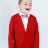 Това елегантно сако от трико е класически изчистен модел в червен цвят, Момчета 6 месеца - 4 години, Zinc