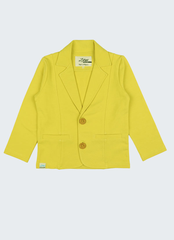 Това елегантно сако от трико е класически изчистен модел в жълт цвят, Момчета 6 месеца - 4 години, Zinc