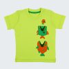 Тениска с джобче "Риби" е класически модел с джоб и принт с рибки в жълто-зелен цвят, Момчета 6 месеца - 2 години, Zinc