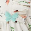 Рокля с принт на пеперуди е свободен модел с без ръкав с къдри на рамото в цвят екрю и принт на пеперуди, Момичета 2 - 5 години, Zinc