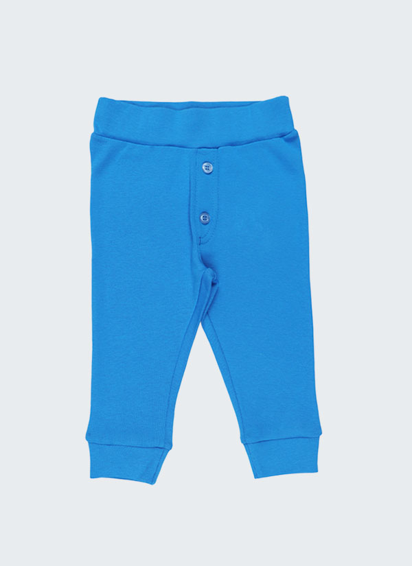 Бебешки панталон с копчета е изчистен модел с имитация на шлиц с три копчета върху него в син цвят, Бебета 0 - 2 години, Zinc