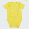 Бебешко боди за момиче с къдри и с къс ръкав, цвят жълт, 6-12 месеца, Zinc