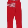 Панталон "Цветни джобове" е модел с ластик на талията и подгъв на крачола с цветен преден, заден джоб и шлиц в цвят червен, Zinc момчета 2 - 12 години
