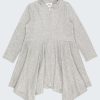 Суитшърт рокля от лъскав плат - дълъг до коляното с цип, 4 - 8 години, Zinc-1