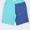 Цветен к-т се състои от тениска с три цветни блока и къс панталон с крачоли в два различни цвята - светло син меланж и джинс , снимк панталони, Момчета 5 - 10 години, Zinc
