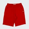 Класически къс панталон е изчистен модел с ластик на талията подгъв на крачолите и два странични джоба в червен цвят, Момчета 2 - 12 години, Zinc