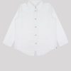 Риза с отворен гръб и клин-панталон е комплект от свободен модел бяла риза с отворен гръб в и класически клин-панталон в тъмно син цвят, снимка риза, Момичета 6 - 12 години, Zinc