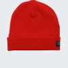 Тази шапка е класически изчистен модел от едър рипс с обърнат край и малка емблема отстрани в червен цвят, Деца 2 - 12 години, Zinc