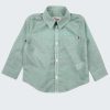 К-т риза, елек, панталон и папийонка от класическа риза с дълъг ръкав в цвят зелено каре, класически елек с имитация на джоб съчетан с панталон от мек плат с регулираща се талия със скрит ластик и папийонка в бежов цвят, Момчета 2 - 6 г. Zinc - ризата от комплекта