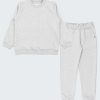 Блуза и долнище от лека вата е комплект съставен от изчистен, минималистичен суитшърт и класическо долнище в цвят сив меланж, Момчета 2 - 12 години, Zinc