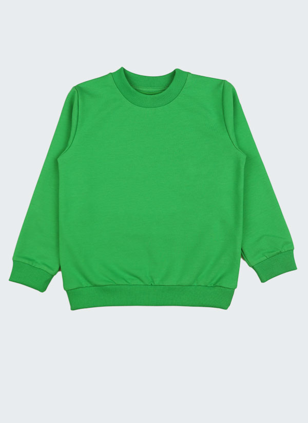 Блуза от лека вата е класически, изчистен, минималистичен суитшърт в зелен цвят, Момчета 2 - 12 години, Zinc