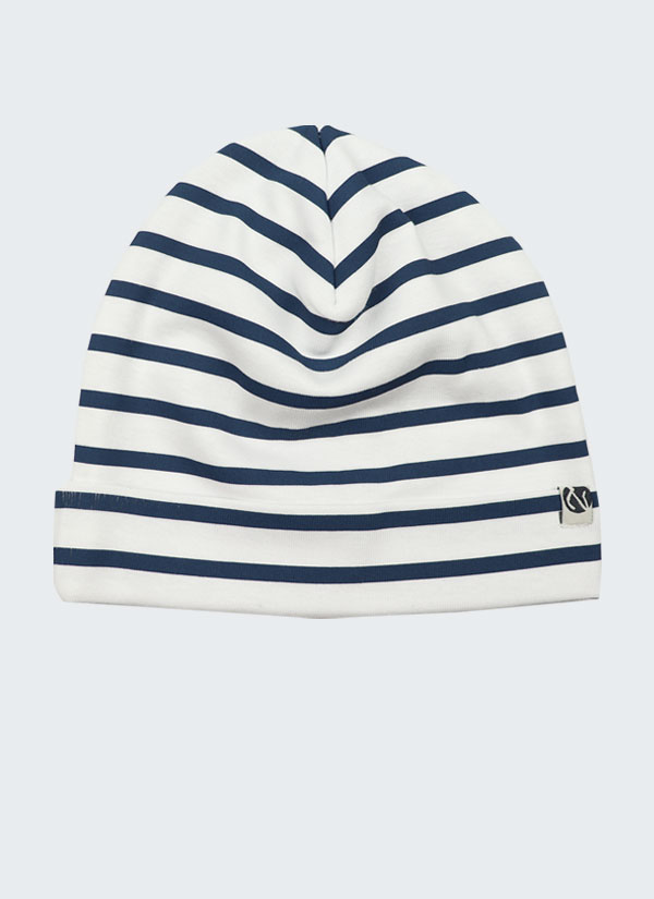 Тънка шапка за преходните сезони е класическа шапка с малка емблема в бял цвят с синьо рае, Момчета 0 - 12 години, Zinc