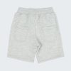 Къс панталон със задни джобове в цвят бял меланж имитира текстилен панталон с шлиц отпред, два италиански джоба отстрани и два задни джоба, Момчета 2 - 10 години, Zinc (отзад)