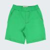 Къс панталон със задни джобове в зелен цвят имитира текстилен панталон с шлиц отпред, два италиански джоба отстрани и два задни джоба, Момчета 2 - 10 години, Zinc