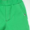 Къс панталон със задни джобове в зелен цвят имитира текстилен панталон с шлиц отпред, два италиански джоба отстрани и два задни джоба, Момчета 2 - 10 години, Zinc (отпред, отблизо)
