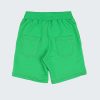 Къс панталон със задни джобове в зелен цвят имитира текстилен панталон с шлиц отпред, два италиански джоба отстрани и два задни джоба, Момчета 2 - 10 години, Zinc (отзад)