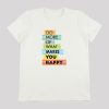 Тениска с цветен принт в екрю е с класическа кройка и послание "Прави повече от това, което те прави щастлив", Момчета 3 - 10 години, Zinc