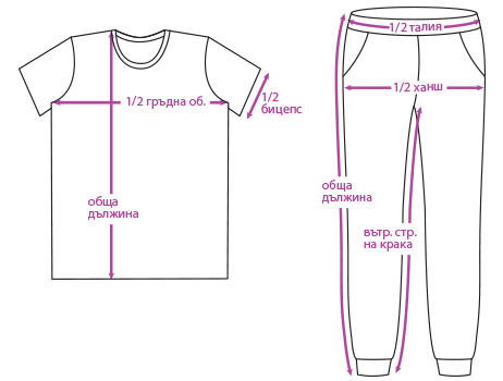 Риза и долнище като панталон (86 - 110)